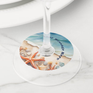 Seashore Bliss Beach Party Wine Glass Tag