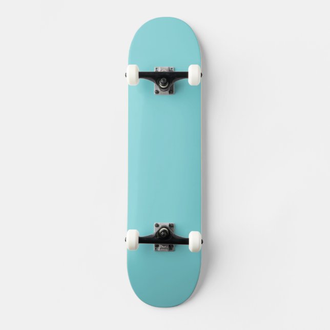 Seashore Blue Personalised Aqua Teal Background Skateboard (Front)