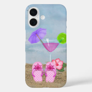 Seashore Cocktail and Flip-flops iPhone 16 Case