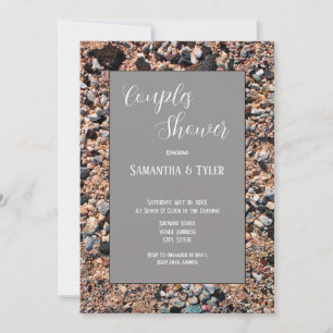 Seashore Coral Sand & Shells, Modern Beach, Shower Invitation