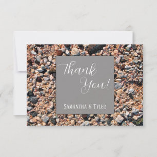 Seashore Coral Sand & Shells, Modern Beach Wedding Thank You Card