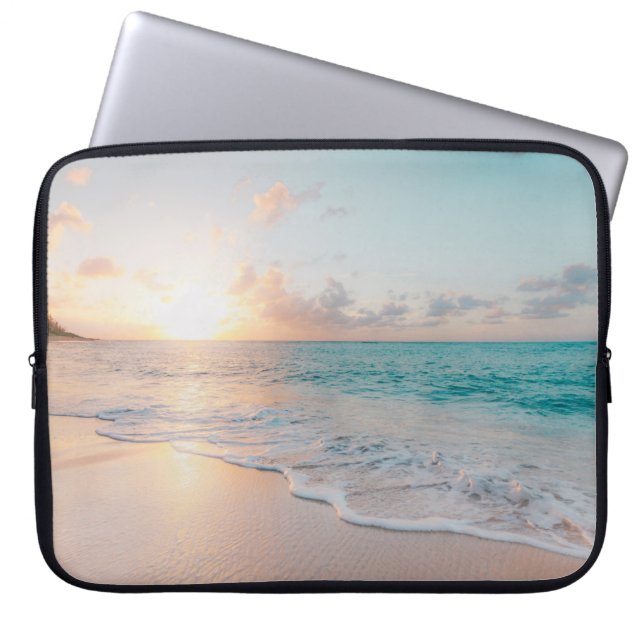 Seashore during golden hour laptop sleeve (Front)