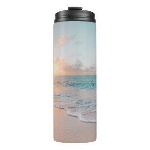 Seashore during golden hour thermal tumbler