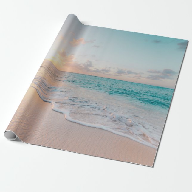 Seashore during golden hour wrapping paper (Unrolled)