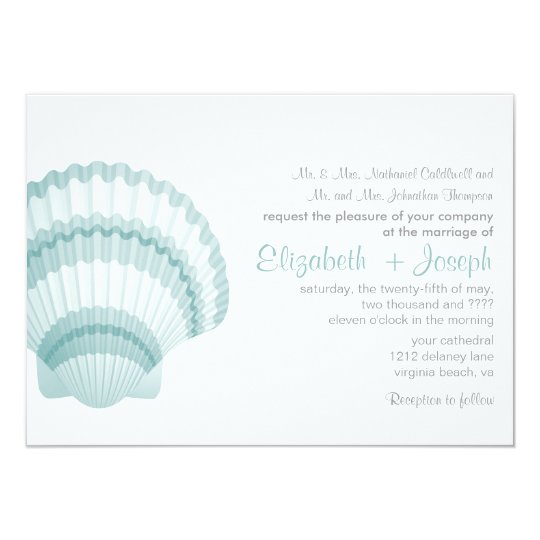 Seashore Elegance Wedding Invitation