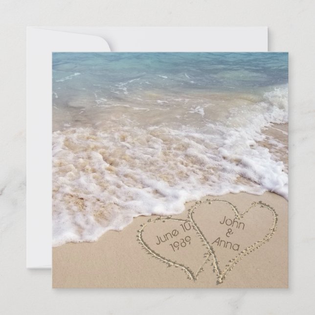 seashore hearts with names on beach (Front)