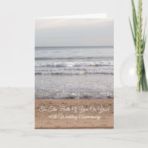 Seashore Personalised 40th Wedding Anniversary Card