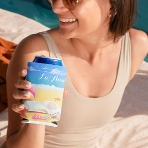 Seashore Personalised Can Cooler