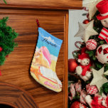 Seashore Personalised Stocking<br><div class="desc">For those NOT dreaming of a white Christmas,  this stocking is a great reminder of beachy holidays. Personalise with ANY name.</div>