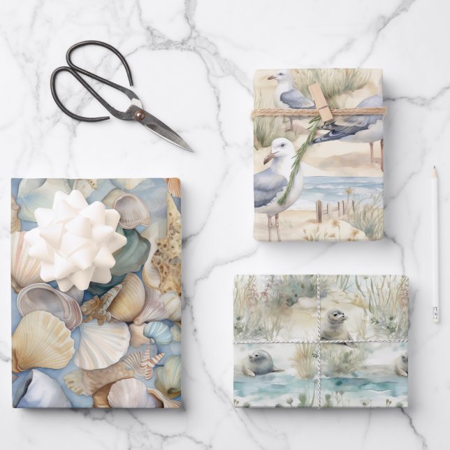 Seashore Scenes  Wrapping Paper Sheet (Front)