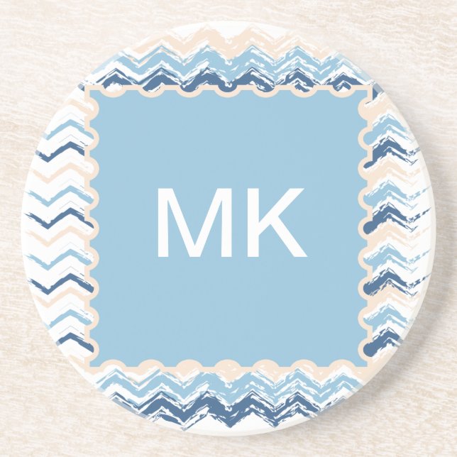 Seashore Scribble ZigZag Coaster (Front)