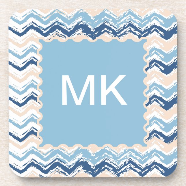 Seashore Scribble ZigZag Coaster (Front)