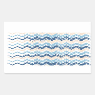 Seashore Scribble ZigZag Rectangular Sticker