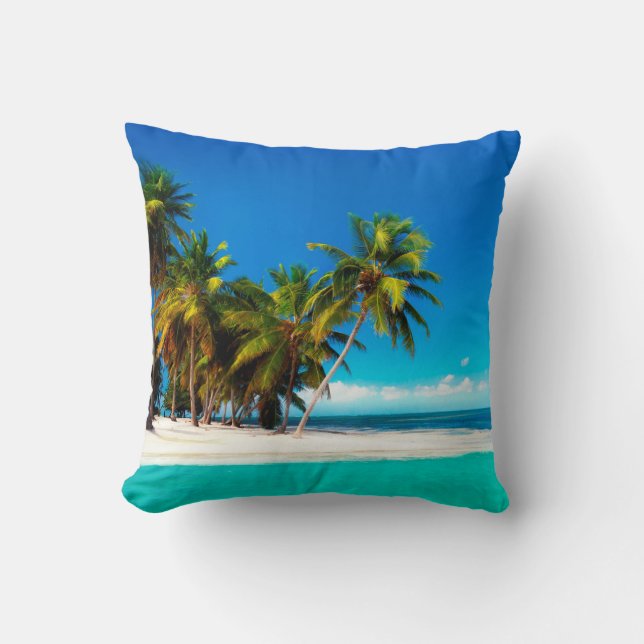Seashore Square Cotton Throw Pillow Case 16x16 (Front)