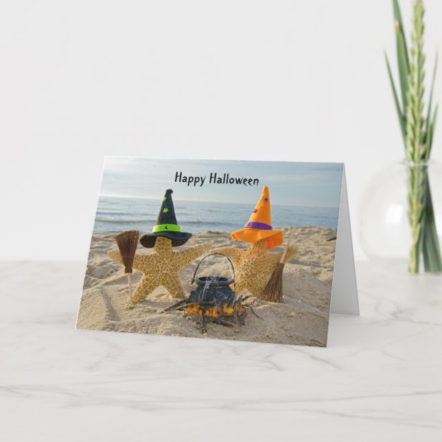 Seashore Starfish Halloween Card (Front)