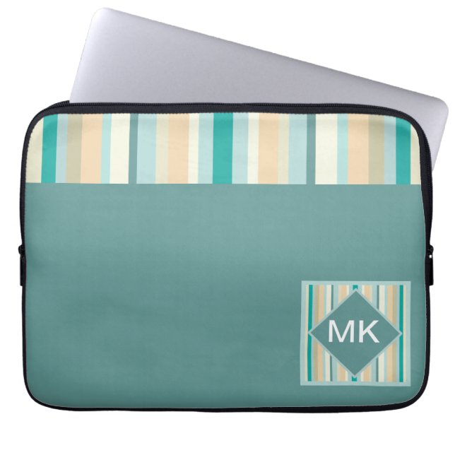 Seashore Stripes Pattern Laptop Sleeve (Front)