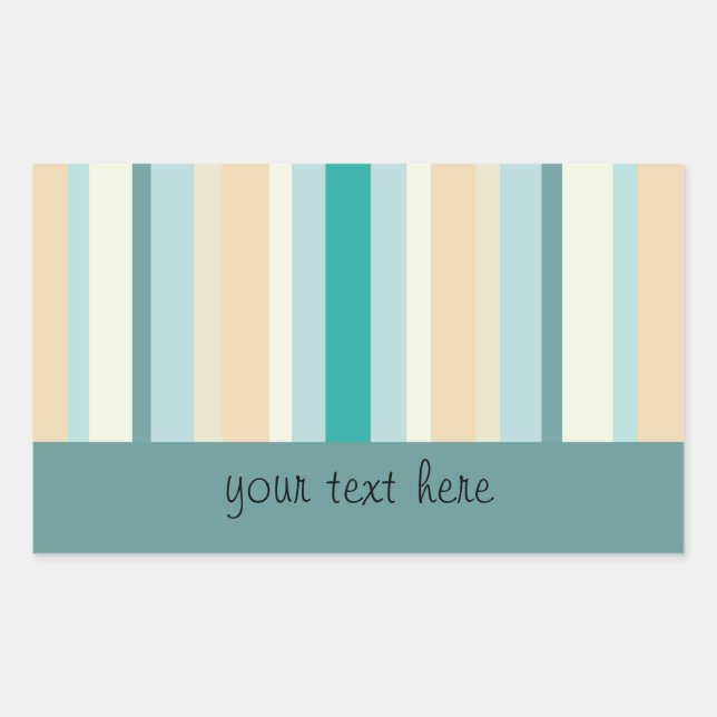 Seashore Stripes Pattern Rectangular Sticker (Front)