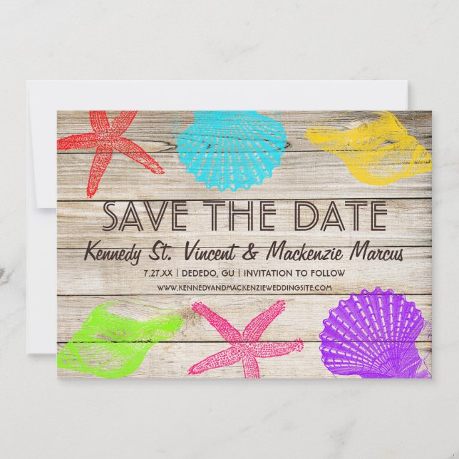 Seashore Wood Save the Date (Front)