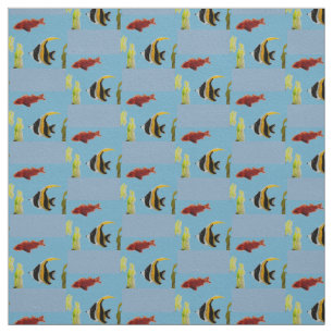 Seaside Aquatic Fish Pattern Fabric