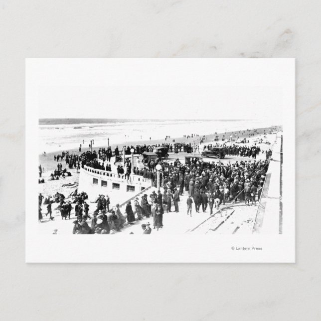 Seaside Beach and Promenade Photograph 2 Postcard (Front)