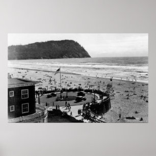 Seaside Beach and Promenade Photograph Poster