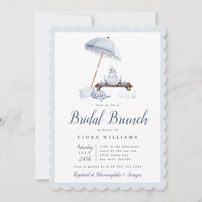 Seaside Beach Bridal Brunch Shower  Invitation (Front)