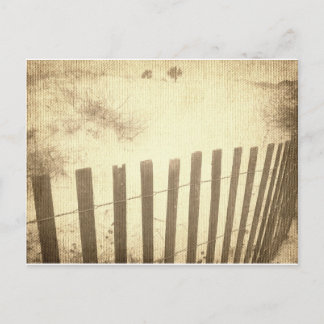 Seaside beach fence postcard