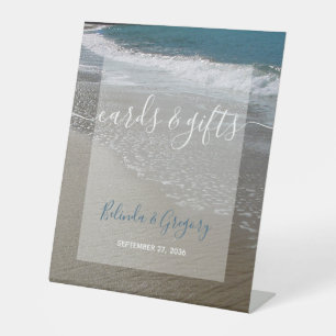 Seaside Beach & Sand Wedding Cards & Gifts Pedestal Sign