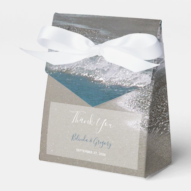 Seaside Beach & Sand Wedding Favour Box (Front Side)