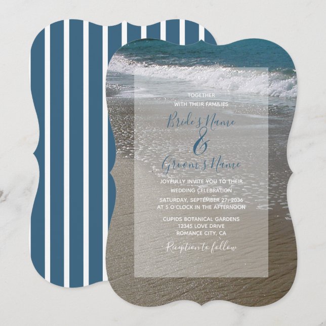 Seaside Beach & Sand Wedding Invitations (Front/Back)