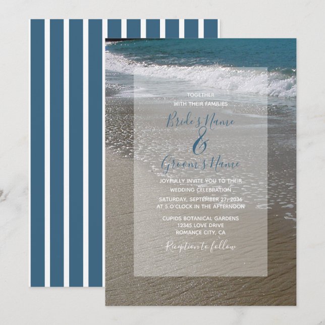 Seaside Beach & Sand Wedding Invitations (Front/Back)