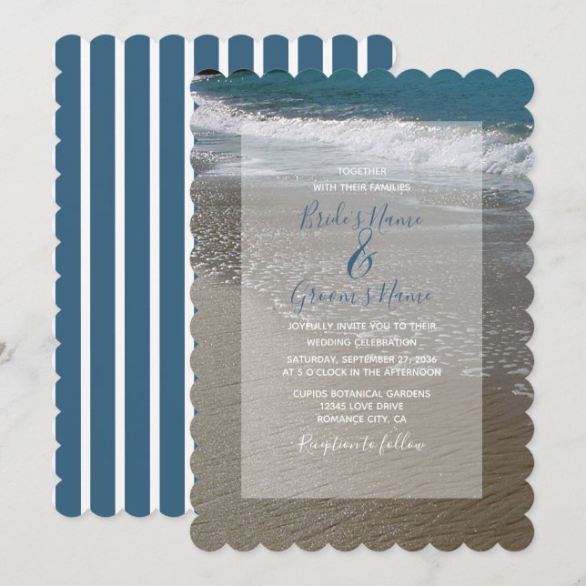 Seaside Beach & Sand Wedding Invitations (Front/Back)