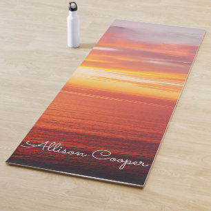 Seaside beach sunrise yoga mat