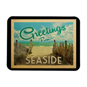 Seaside Beach Vintage Travel Magnet