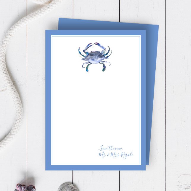 Seaside Blue Crab Wedding Thank You Cards (Creator Uploaded)