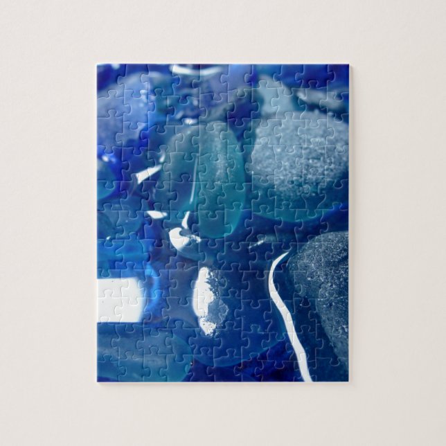 Seaside Blue Sea Glass Jigsaw Puzzle (Vertical)