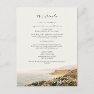 Seaside Bluff Beach Rose Cape Cod Wedding Details Enclosure Card