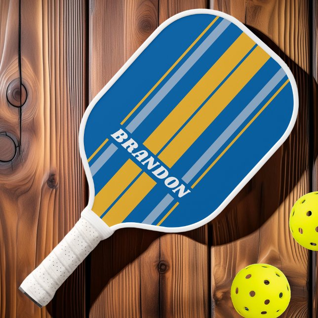 Seaside Board Stripes with Name Pickleball Paddle (Creator Uploaded)