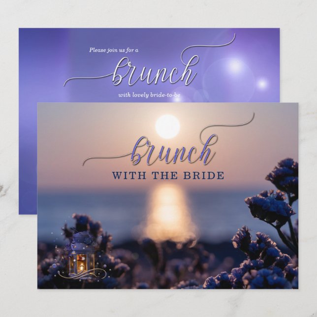 Seaside Boho Lantern Bridal Brunch Invitation (Front/Back)