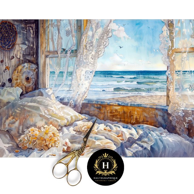 Seaside Caravan Bedroom View Decoupage Tissue Paper (Creator Uploaded)