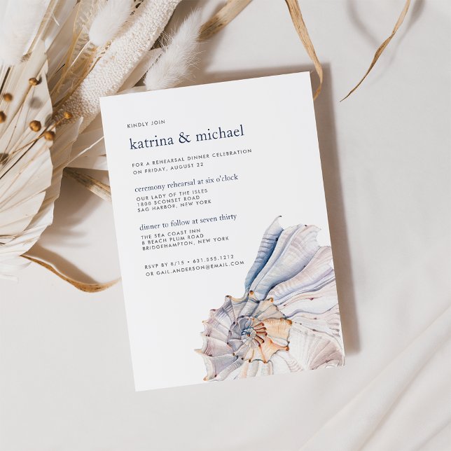 Seaside | Ceremony Rehearsal Dinner Invitation (Creator Uploaded)
