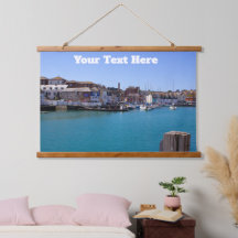 Seaside Charm - Historic Harbour Scene on Wood Top