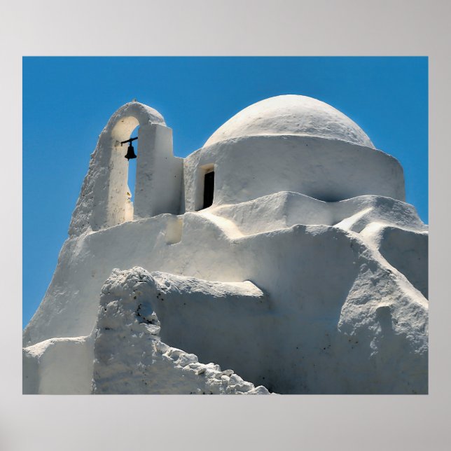 Seaside Church in Mykonos, Greece Travel Poster (Front)