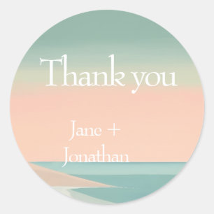 seaside   classic round sticker