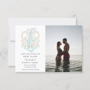 seaside coastal Photo Change the date Invitation