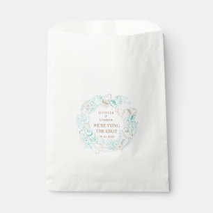 seaside coastal save the date monogram favour bags