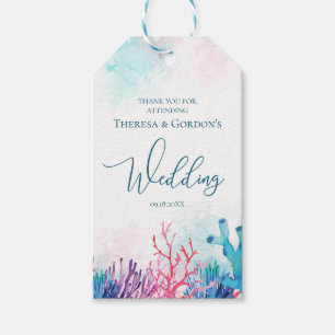 Seaside Coral Reef Wedding Gift Tags