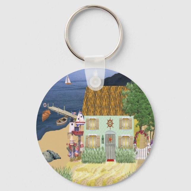 Seaside Cottage Keychain (Front)