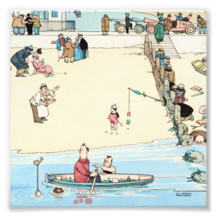 “Seaside Crime” by W Heath Robinson Photo Print