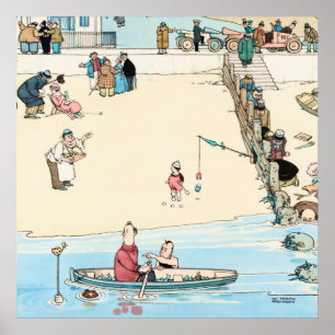 “Seaside Crime” by W Heath Robinson Poster
